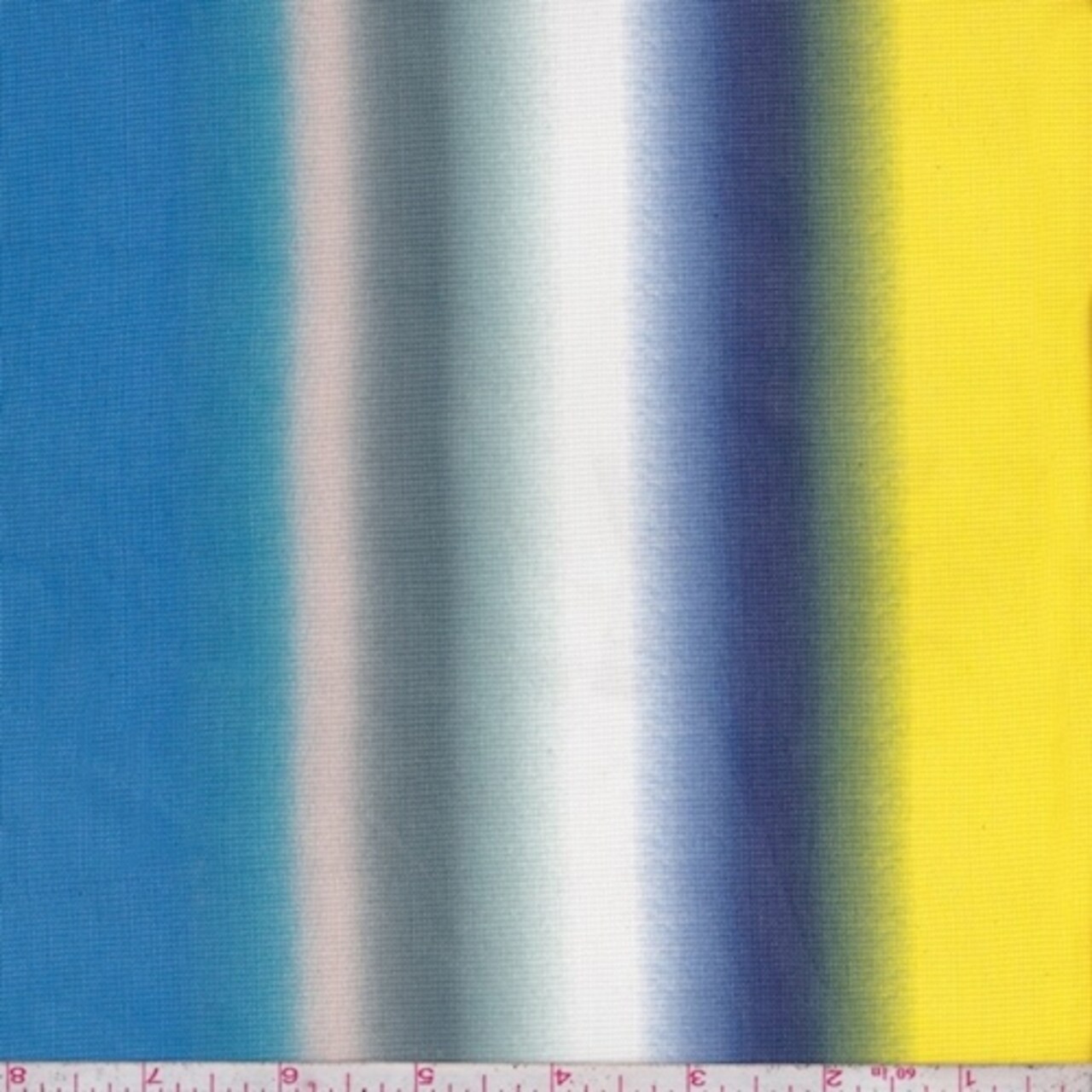 Aqua/Yellow/White Multi Airbrush Stripe Power Mesh Fabric By the Yard